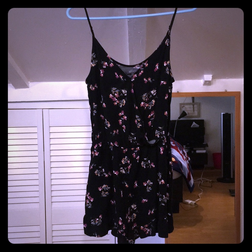 Very cute black floral romper